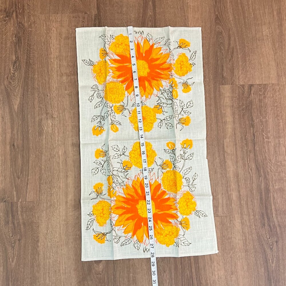 NWOT Vera Neumann Linen Orange Flower Vintage Inspired Towel - Picture 6 of 8